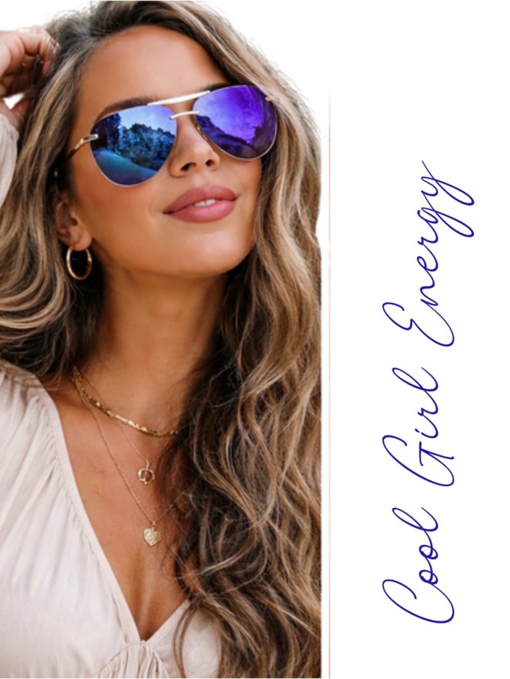 DIFF Charitable Eyewear Tahoe Gold Purple Mirror Oversized Aviator Sunglasses